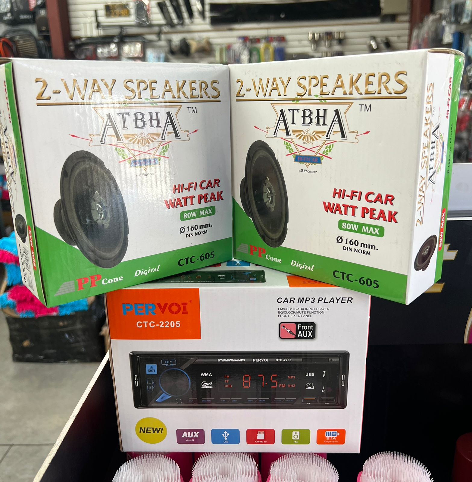 KIT PARLANTES 6.5 + RADIO 1 DIN BT