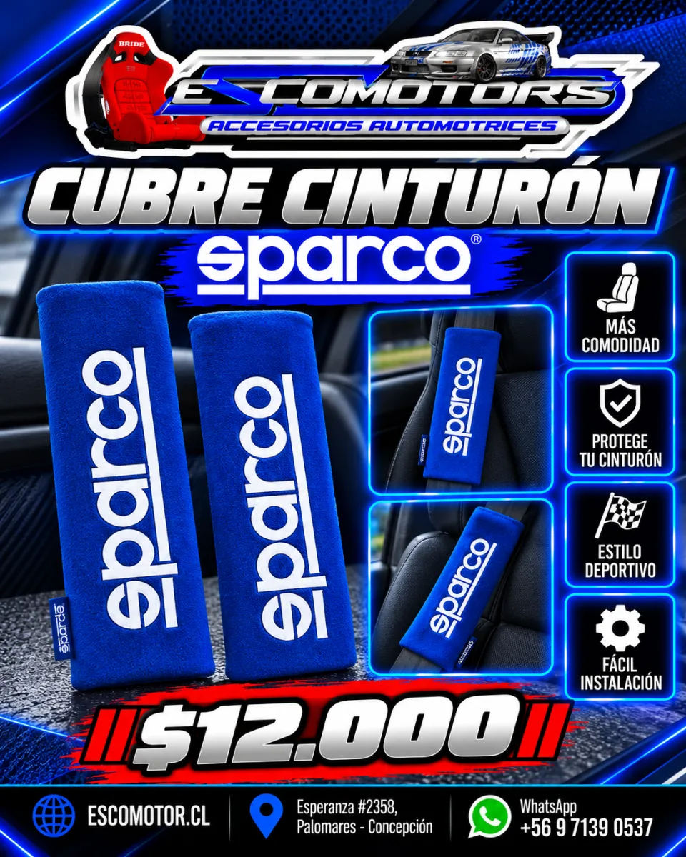 Cubre Cinturón Sparco Azul - Interior | ESCOMOTORS