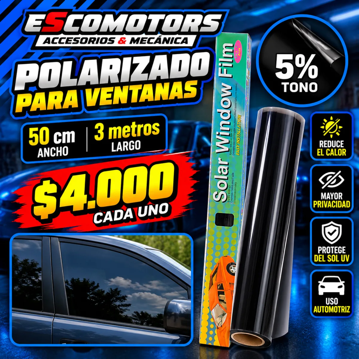 papel polarizado 5%