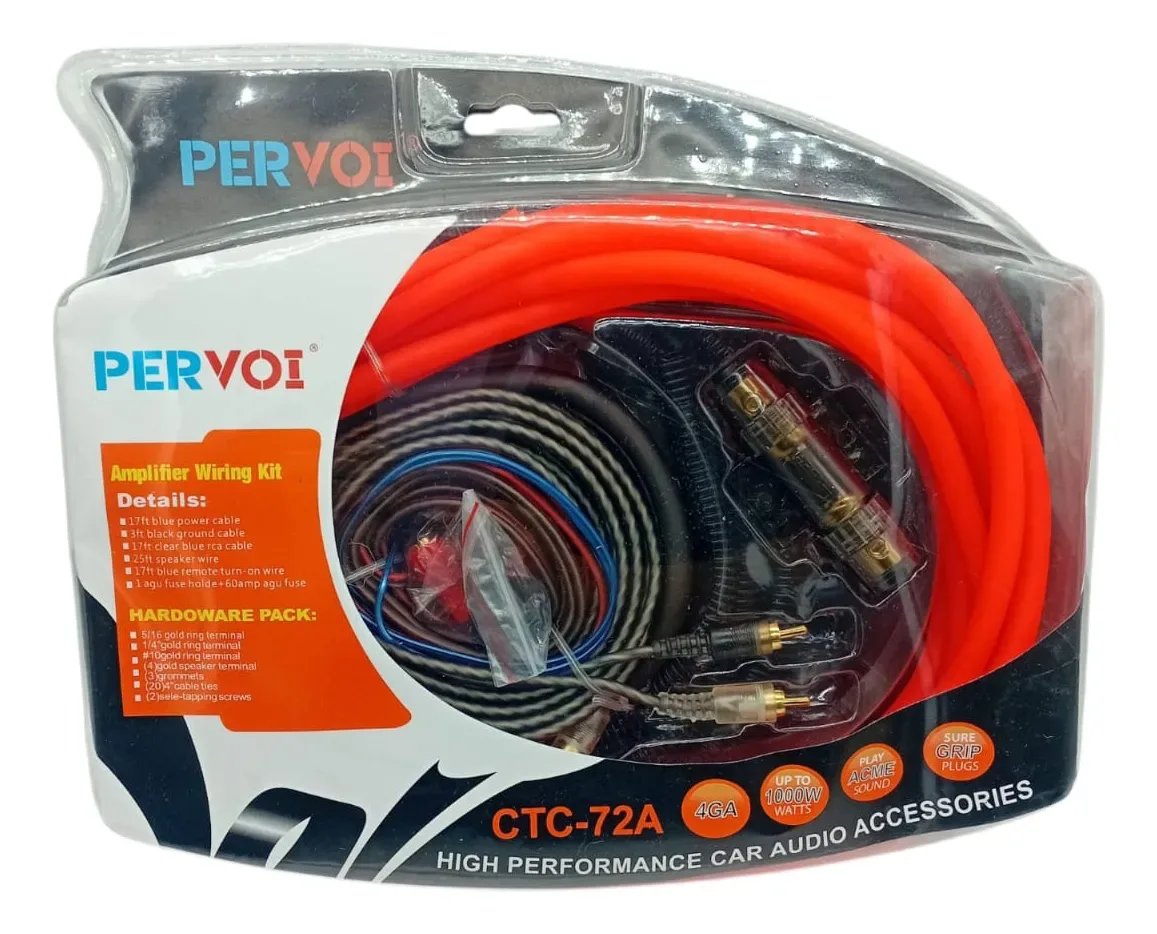 Kit Cables Potencia Pervoi 1000w Auto Audio 4ga