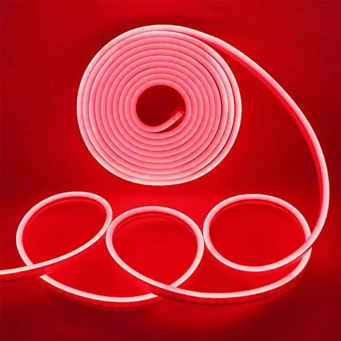Tira neon roja 5 metros 12v sin conector