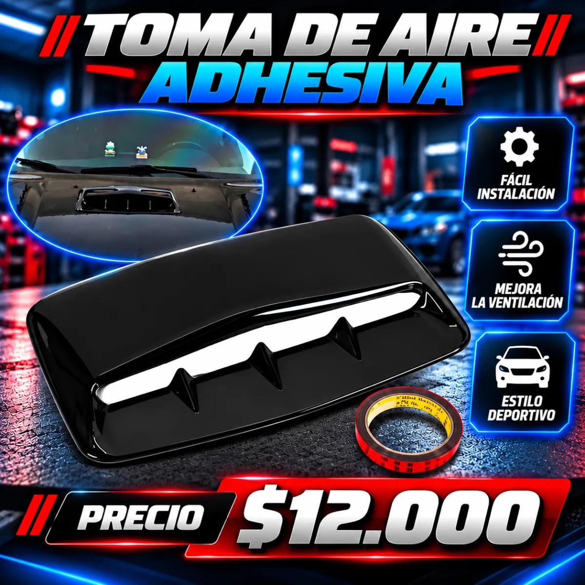 TOMA DE AIRE UNIVERSAL ADHESIVA