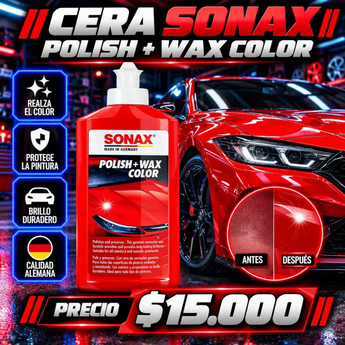 CERA SONAX COLOR ROJO