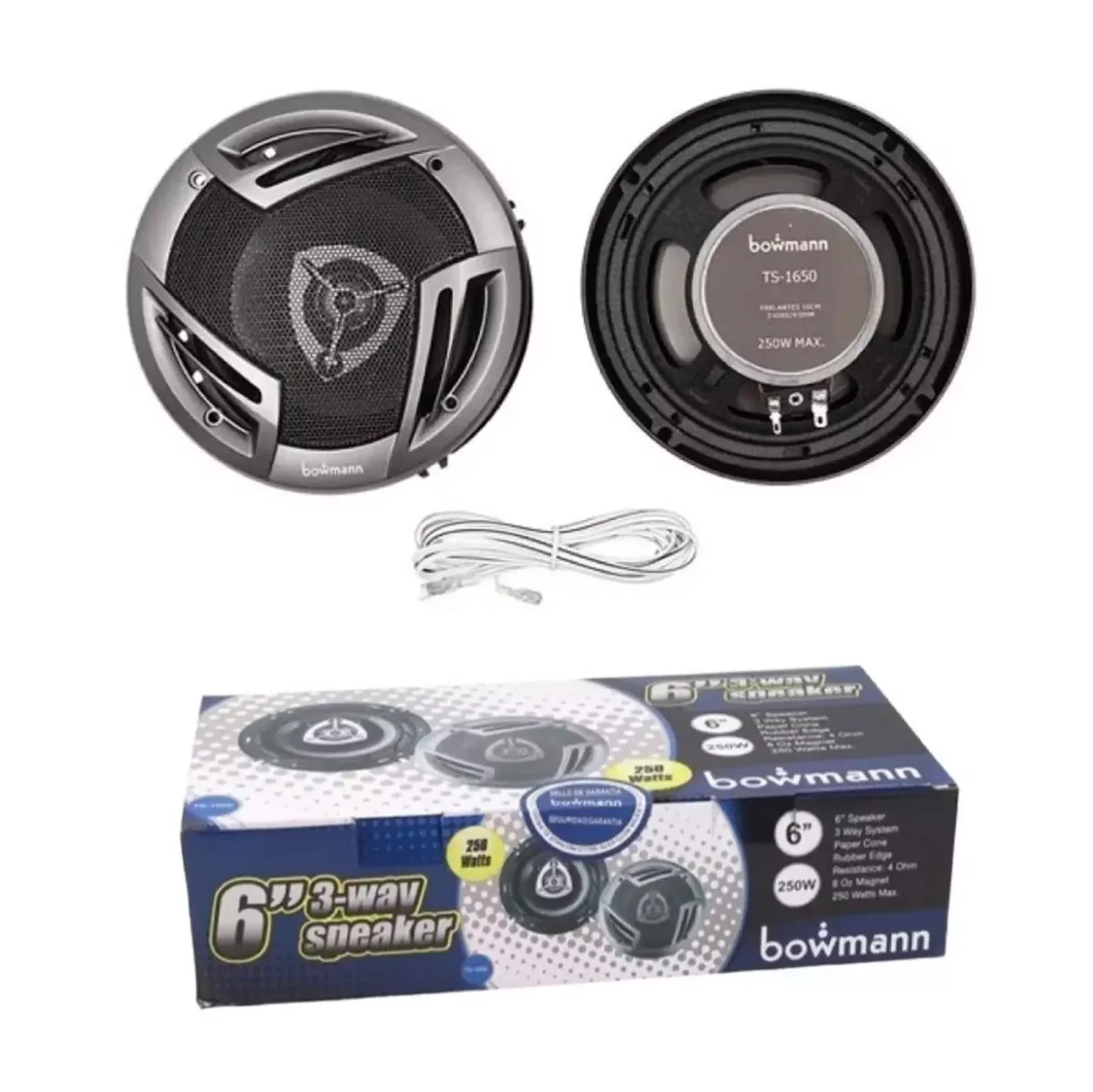 Parlantes Bowmann 6 Pulgadas 3VIAS 250W - Audio | ESCOMOTORS